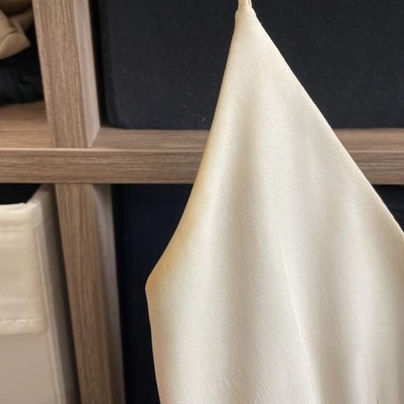 Cream Jennifer Hope Silk Serena Bareback Sweetheart Strappy V-Neck Mini Dress 0 - Picture 6 of 8